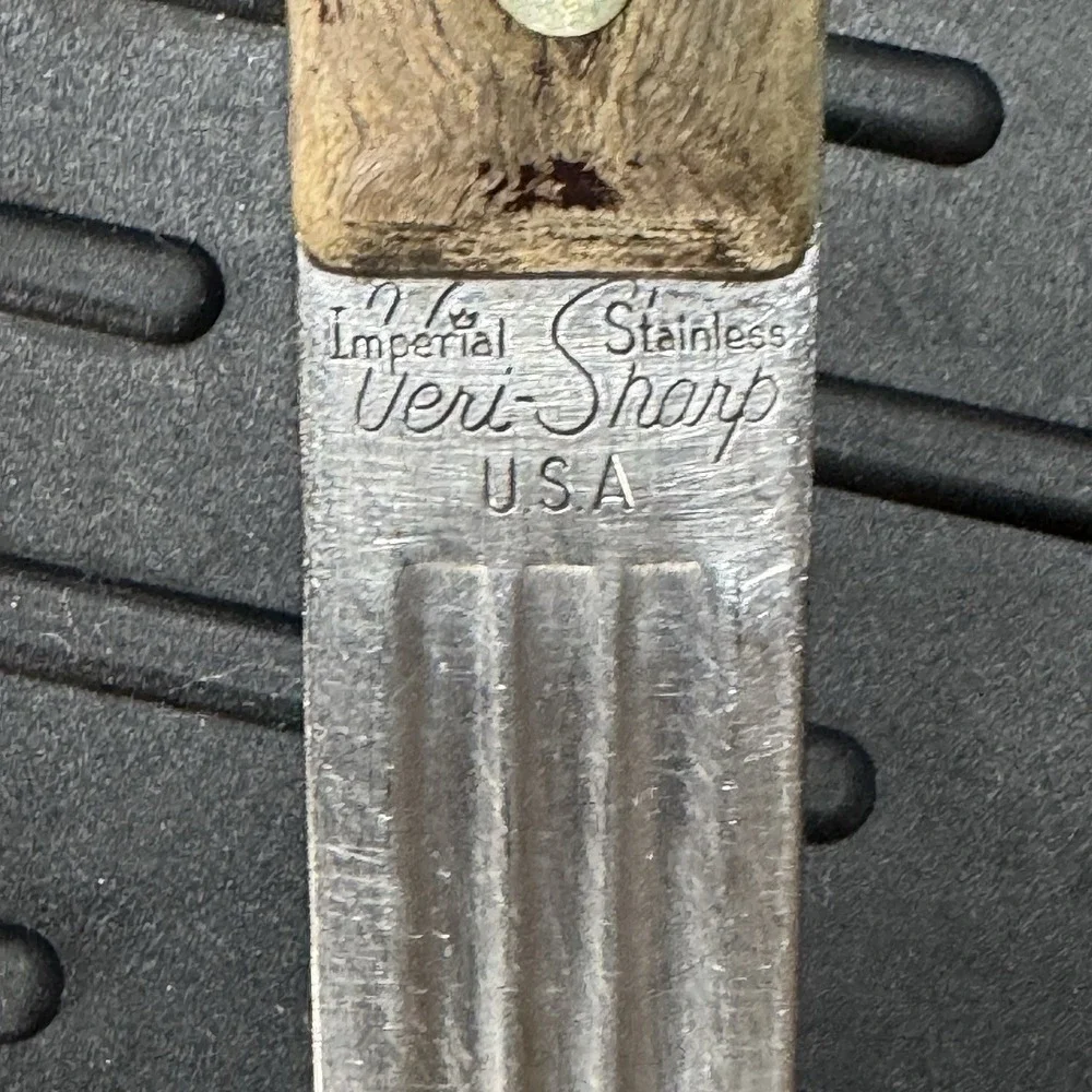 Vintage Veri-Sharp‎ USA Stainless Steel Spatula Wood Handle Kitchen Utensil
